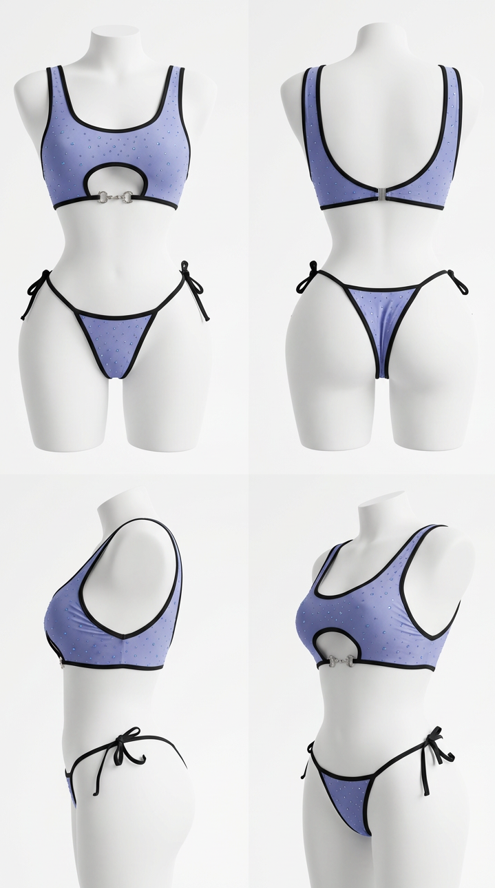 MAYA  GALAXY BLACK RHINESTONES  BIKINI SET
