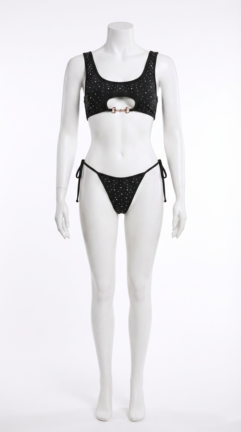 MAYA  GALAXY BLACK RHINESTONES  BIKINI SET