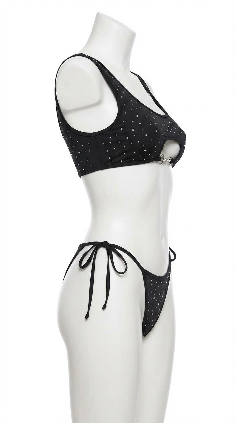 MAYA  GALAXY BLACK RHINESTONES  BIKINI SET