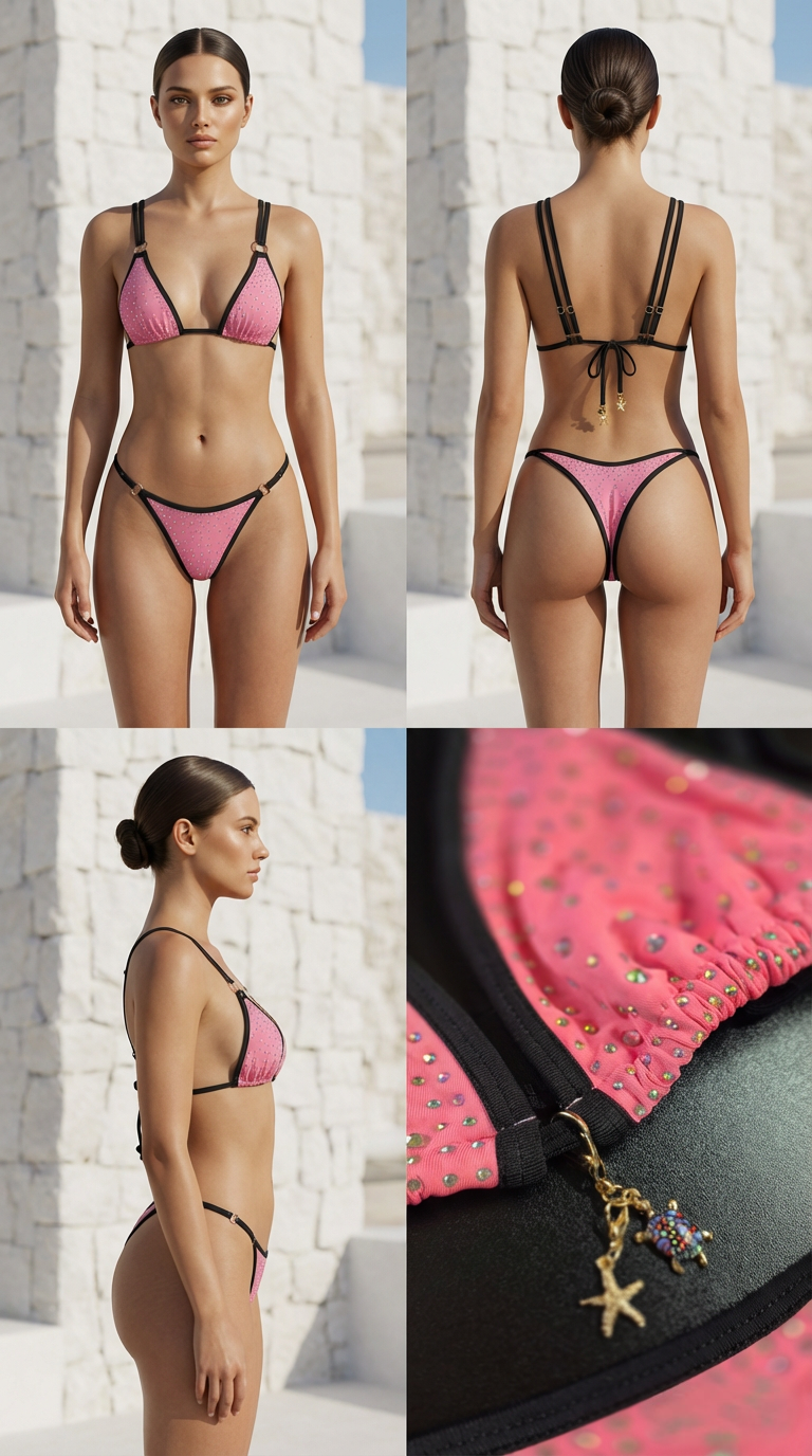 NORA BLUSH PINK RHINESTONES BIKINI SET