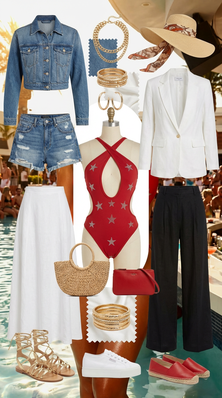 SUPER-STAR RHINESTONES ONE-PIECE RED BODYSUIT