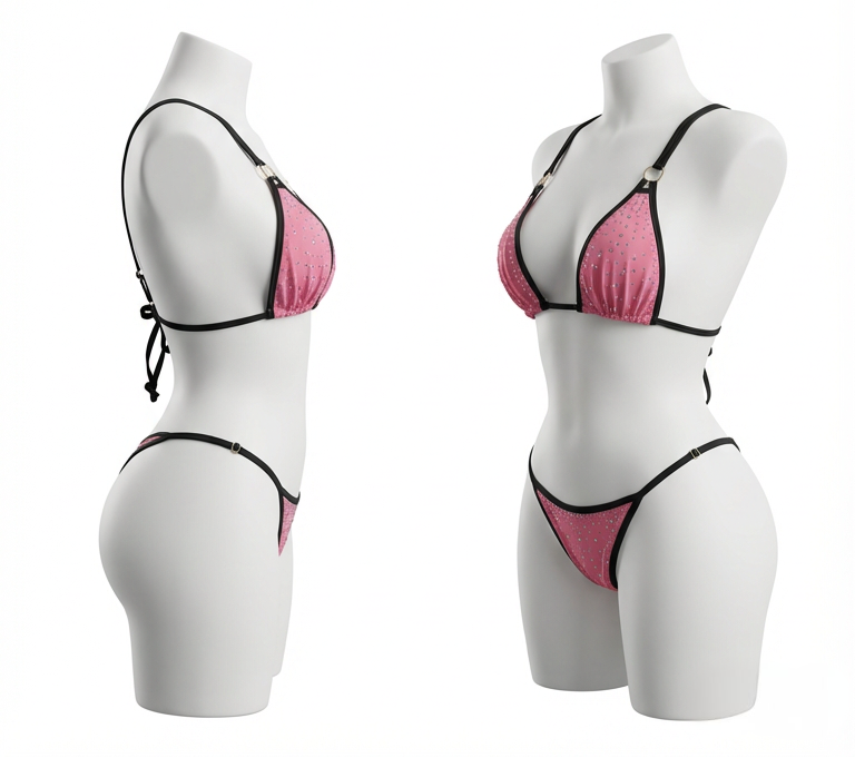 NORA BLUSH PINK RHINESTONES BIKINI SET
