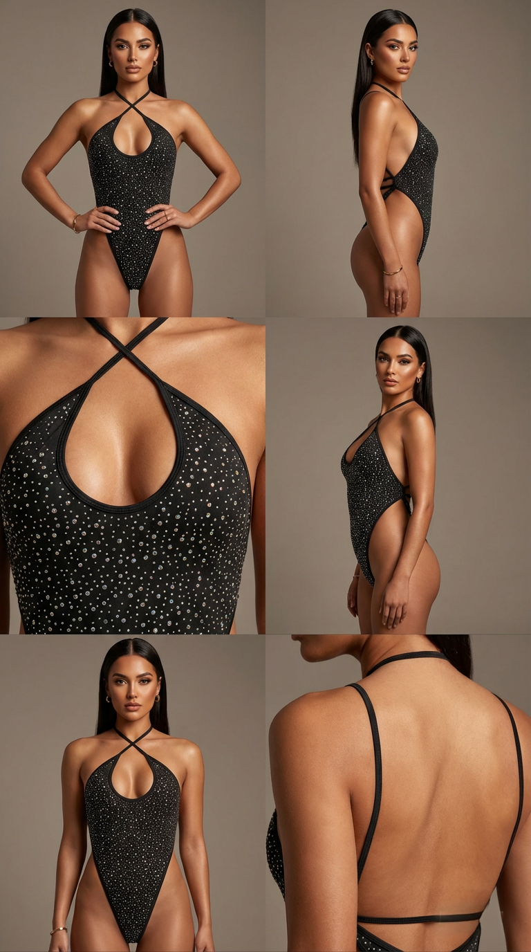 COSMIC GALAXY BLACK  ONE-PIECE BODYSUIT/SWIMSUIT